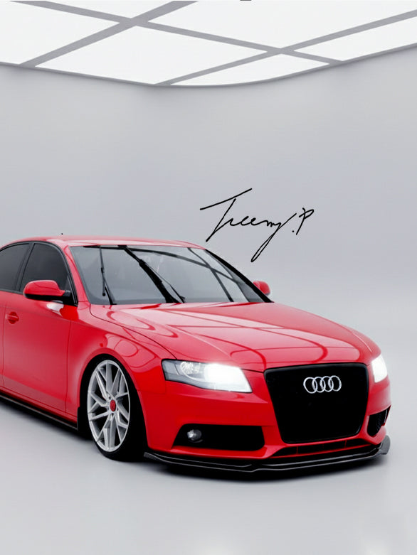 Gloss Black Front Splitter Spoiler Lip for Audi A4 S4 S Line B8 2008-2012