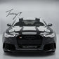 RS6 Style Gloss Black Front Main Grille Honeycomb Mesh for Audi A6 S6 C7 2013-2015