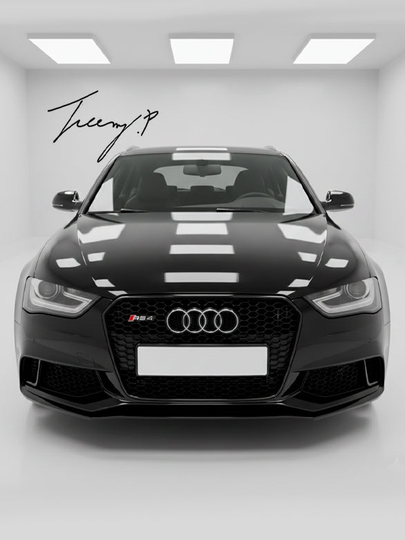 Audi A4 S4 RS4 style gloss black honeycomb front grille
