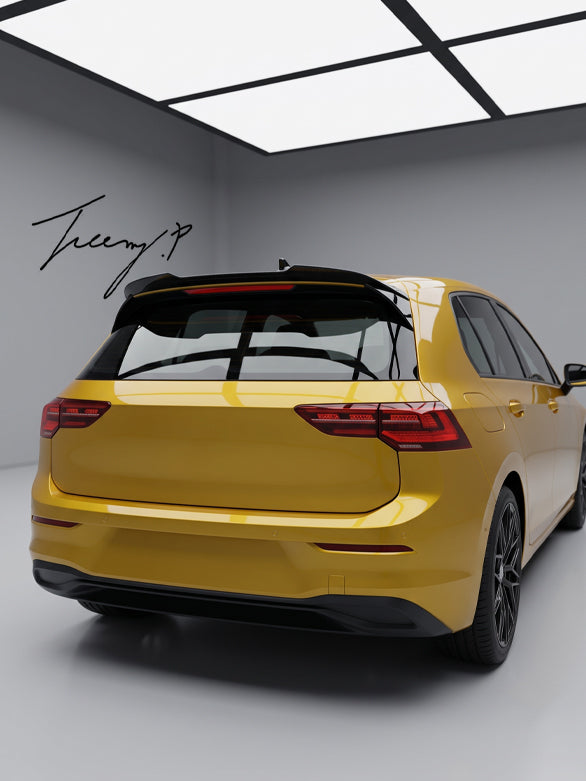 VW Golf MK8 Gloss Black Rear Spoiler Extension
