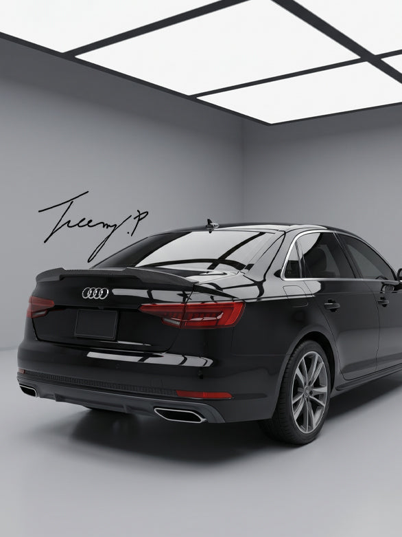 Audi A4 S4 B9 saloon carbon fibre effect V style rear boot spoiler