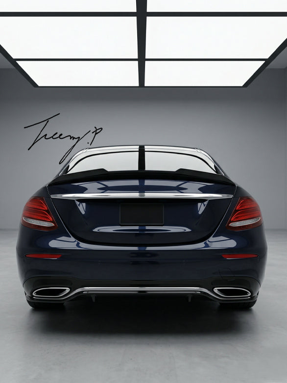 Gloss black boot spoiler for Mercedes E Class W213 2016 to 2020