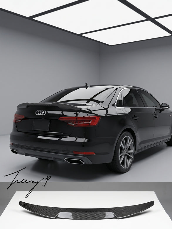 Audi A4 S4 B9 saloon carbon fibre effect V style rear boot spoiler