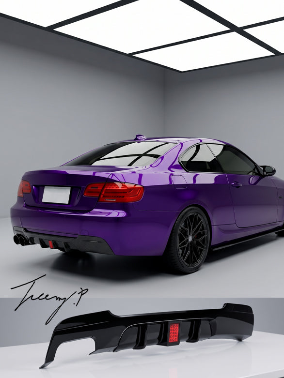 BMW E92 E93 328i M Sport gloss black F1 style rear diffuser valance sporty aggressive rear styling
