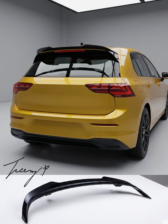 VW Golf MK8 Gloss Black Rear Spoiler Extension
