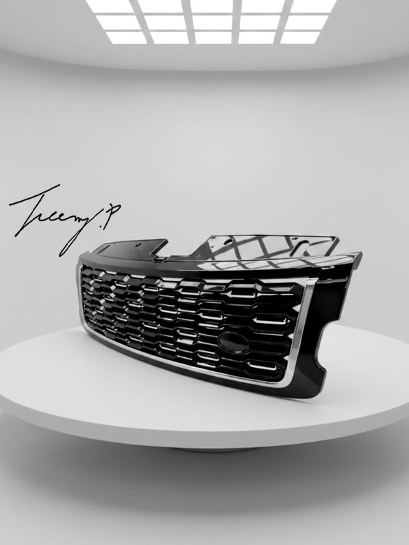Gloss black and chrome SVA style front grille for Range Rover Vogue L405

