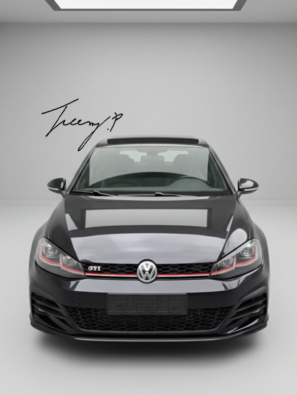 Gloss black GTI look front grille with red stripe for VW Golf MK7.5
