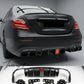 AMG F1 light style rear diffuser with carbon look tailpipes for Mercedes E Class W213 S213 2016 to 2023
