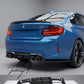 Carbon fiber-look MTC-style rear diffuser splitter installed on a 2015-2020 BMW M2 F87
