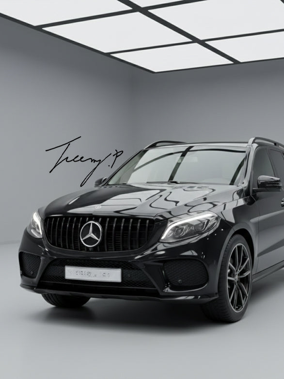 Gloss black Panamericana GT style front grille for Mercedes GLE63 AMG W166 X292
