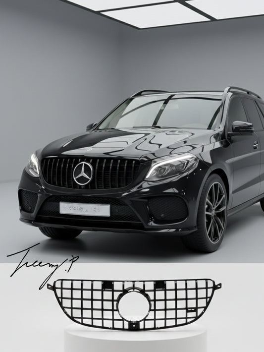 Gloss black Panamericana GT style front grille for Mercedes GLE63 AMG W166 X292
