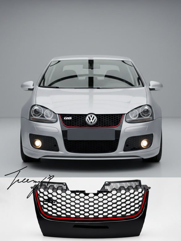 Gloss black GTI front grille for VW Golf MK5

