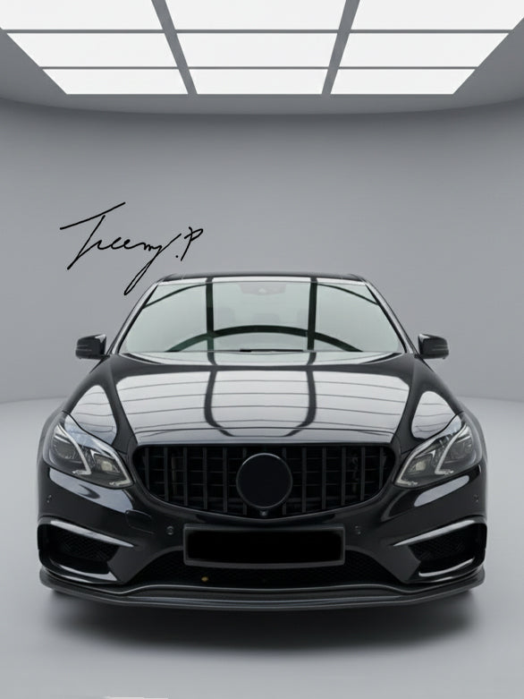 Gloss black Panamericana GT style front grille for Mercedes E Class W212