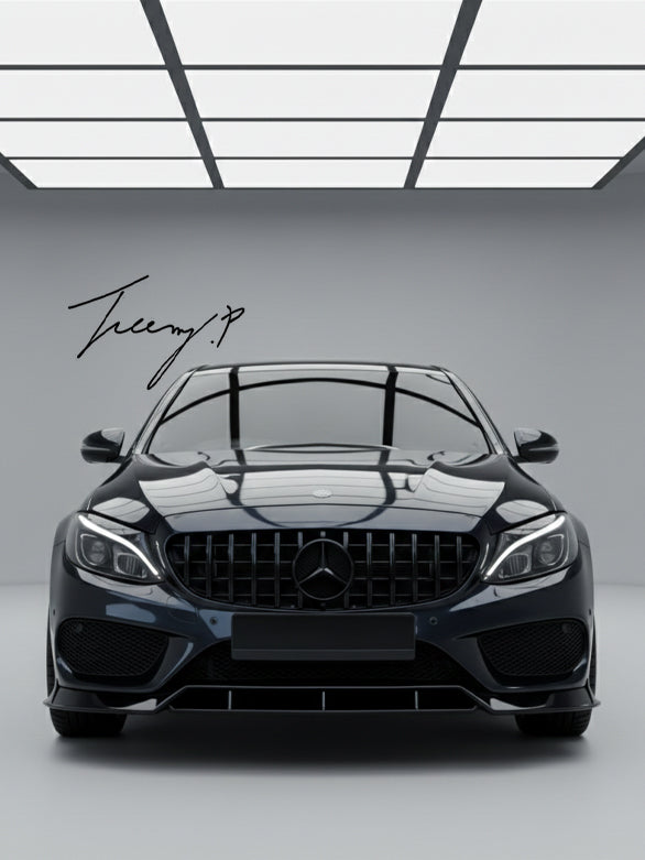 Gloss black AMG GT style front grille for Mercedes C Class W205
