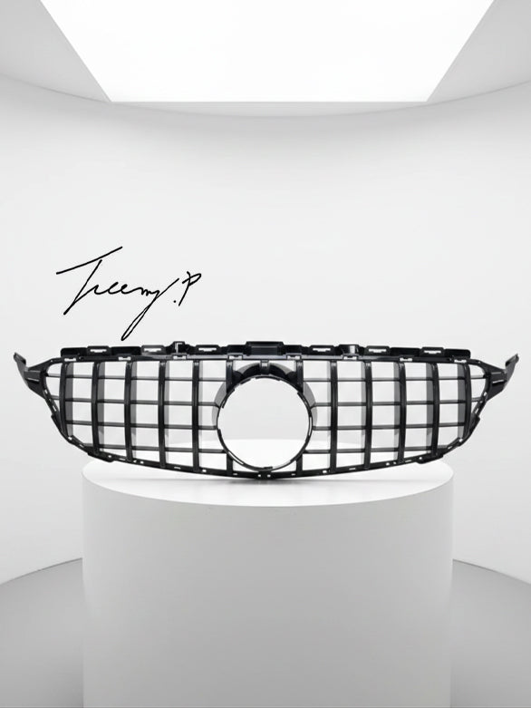 Gloss black AMG GT style front grille for Mercedes C Class W205
