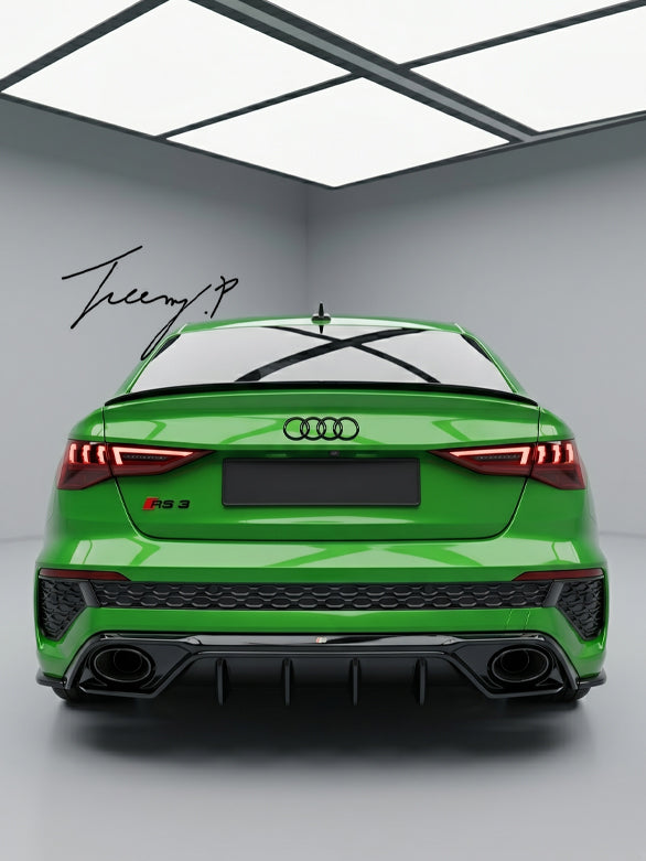 Audi RS3 8Y saloon gloss black rear diffuser valance