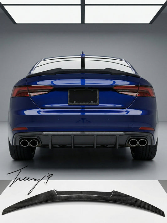 Audi S5 Coupe real carbon fiber rear trunk spoiler lip wing
