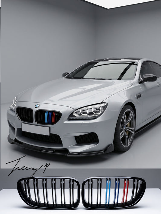 BMW 6 Series F12 F13 F06 M6 gloss black M color front kidney grille sporty performance styling
