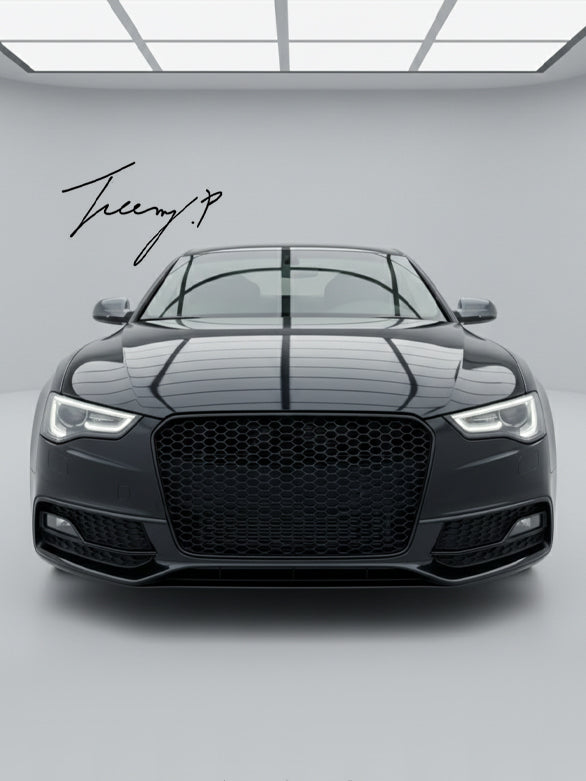Gloss black RS5 style honeycomb front grille for Audi A5
