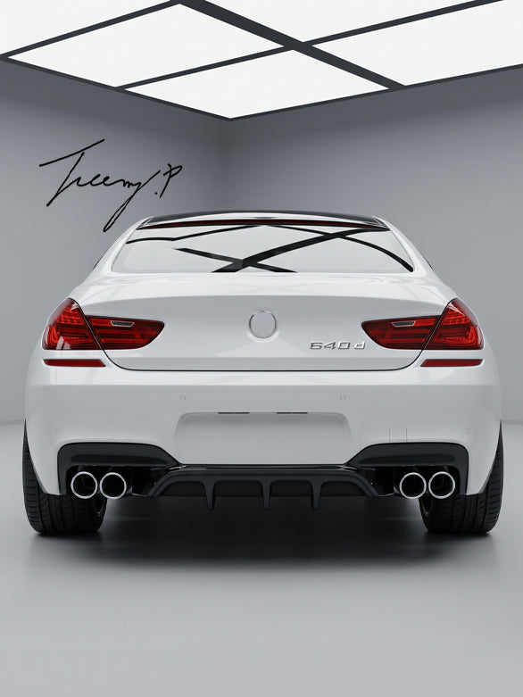 BMW 6 Series F06 F12 F13 M Sport gloss carbon effect rear bumper diffuser sporty aggressive styling upgrade
