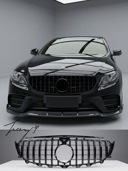 Gloss black Panamericana GT style front grille for Mercedes E Class W213 2016 to 2020
