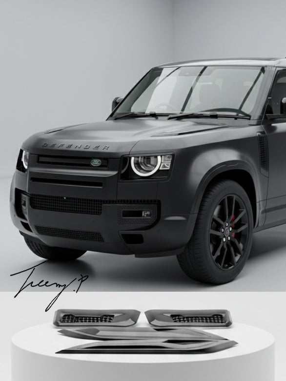 Gloss Black Side Vent Bonnet Air Vent Kit For Land Rover Defender 90 110 130 L663 2020-2026