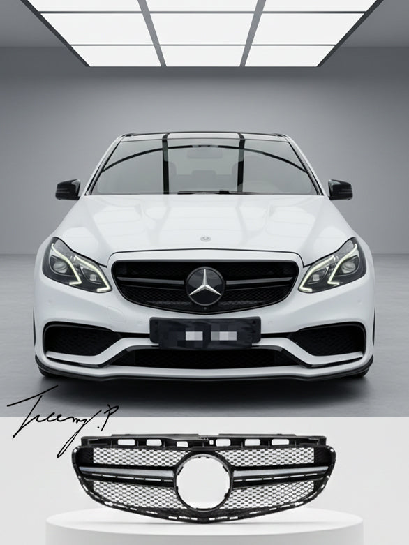 Mercedes E Class W212 2014–2016 E63 AMG style gloss black front grille
