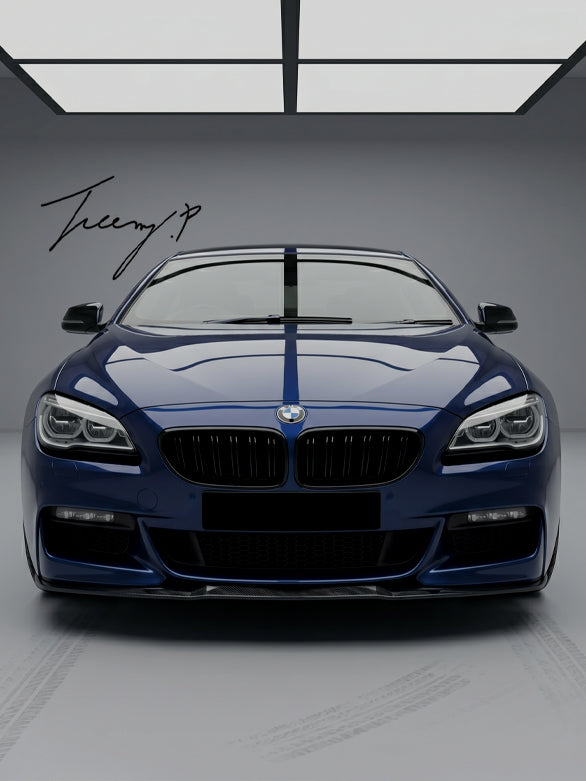 BMW 6 Series F06 F12 F13 M Sport gloss black front bumper lip splitter sporty aggressive styling upgrade
