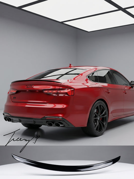 Audi A5 Sportback (2017+) Gloss Black Rear Boot Lip Spoiler