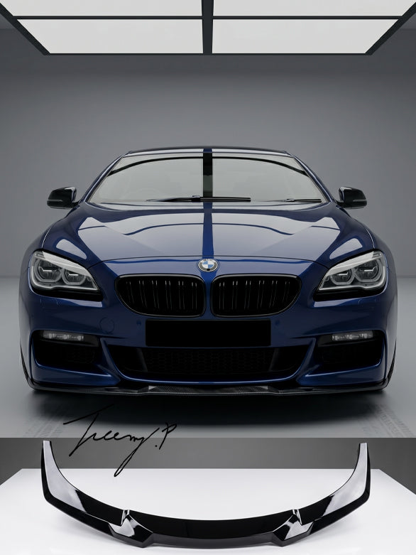 BMW 6 Series F06 F12 F13 M Sport gloss black front bumper lip splitter sporty aggressive styling upgrade
