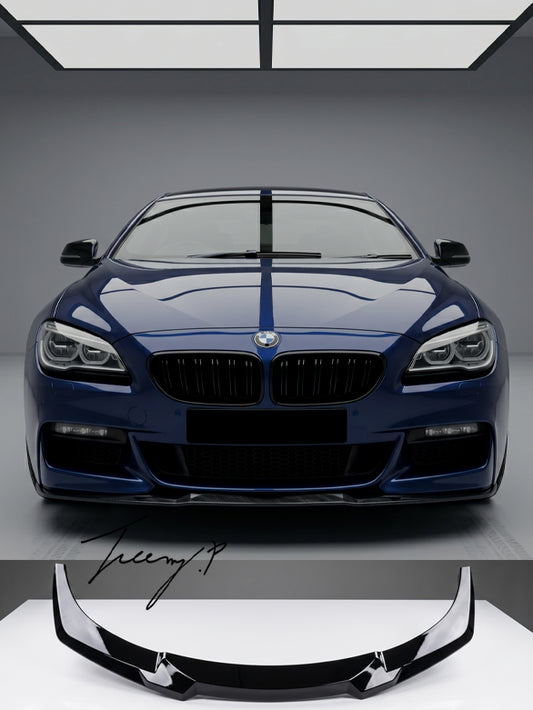 BMW 6 Series F06 F12 F13 M Sport gloss black front bumper lip splitter sporty aggressive styling upgrade
