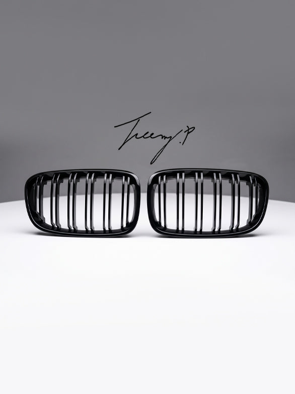 Black front kidney grille upgrade for BMW 1 Series F20 Pre LCI styling