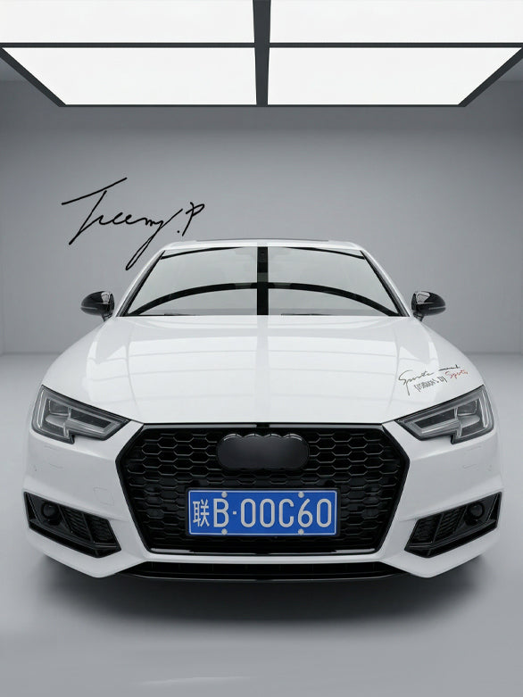 Audi A4 B9 Avant RS4 style front grille honeycomb design gloss black 2015 to 2019
