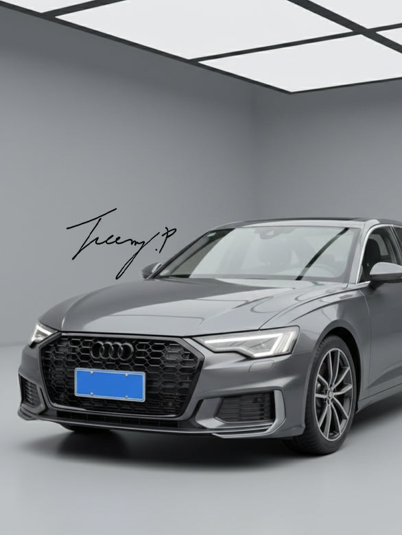 Audi A6 C8 (2018+) RS6 style front grille gloss black honeycomb mesh
