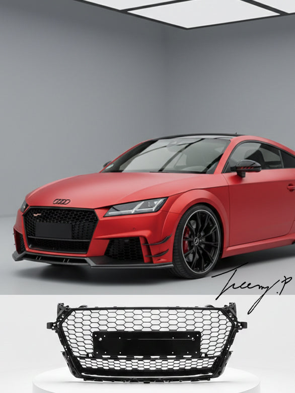 Audi TT MK3 FV 8S (2016-2020) TTRS style front grille gloss black honeycomb mesh

