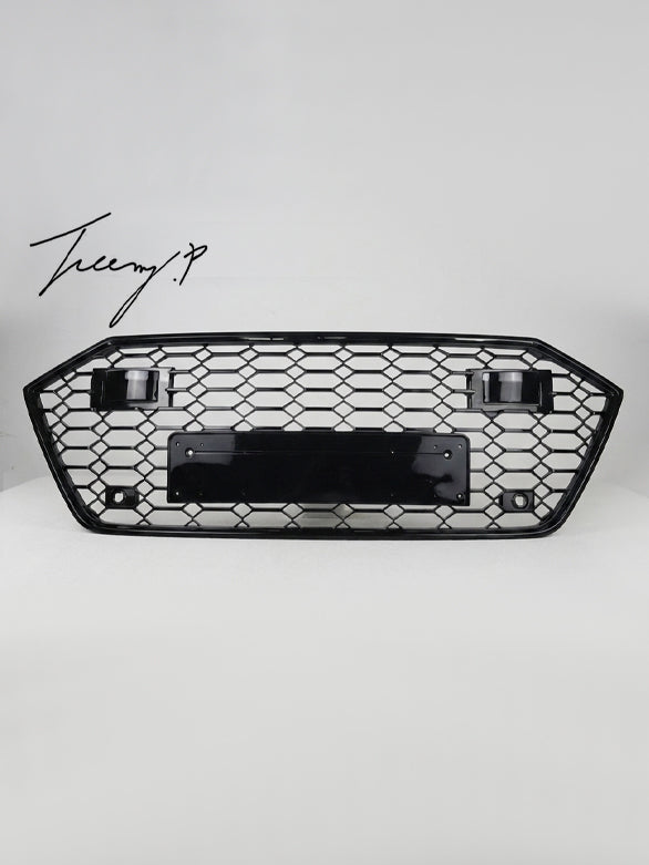 Audi A7 S7 (2018–2023) RS7 style front grille gloss black honeycomb mesh
