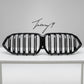 Gloss Black Double Slat Front Kidney Grille For BMW X6 G06 2019-2023 OEM Fit