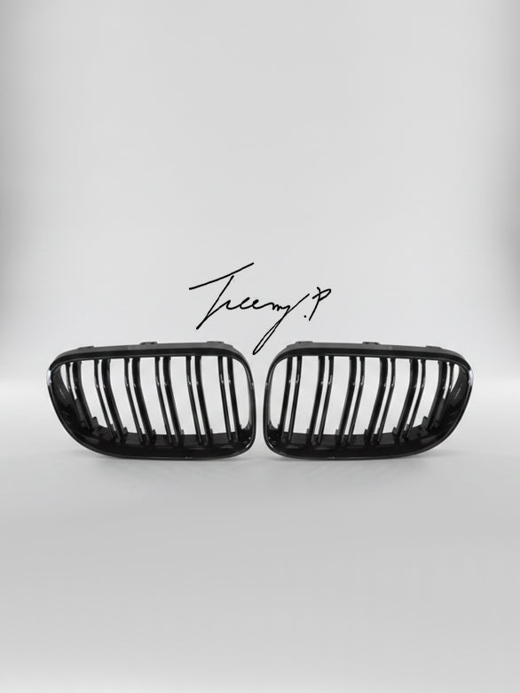 BMW 3 Series E92/E93 Facelift 2010–2013 double slat front grille gloss black OEM fit
