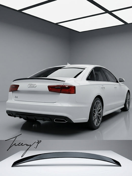 Audi A6 C7 S6-Style Rear Boot Spoiler Wing Glossy Black (2011-2014)