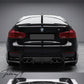 V style carbon look rear diffuser valance for BMW F80 M3 and F82 M4 2015 to 2020
