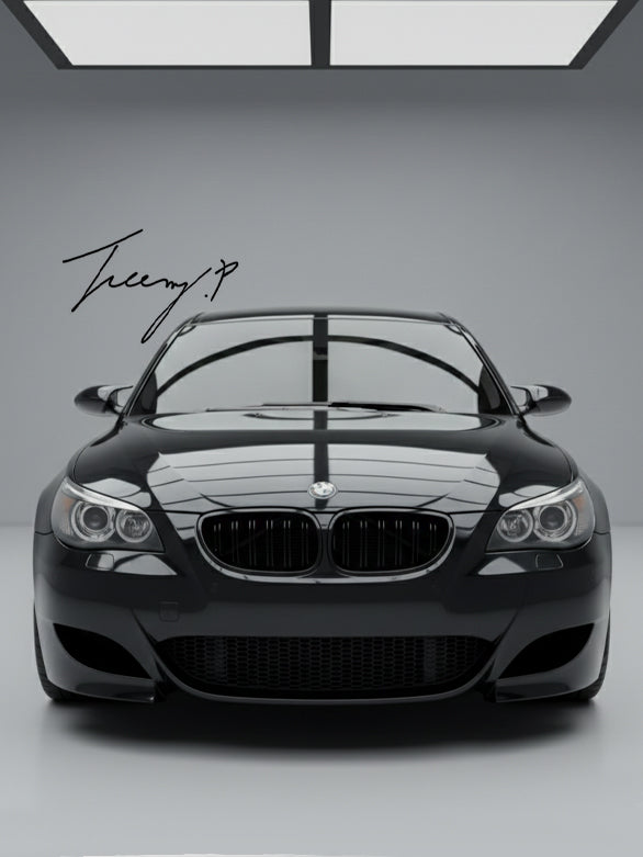 BMW 5 Series E60 (2004–2010) gloss black double slat front kidney grilles
