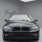 Gloss black OEM-fit double-slat front kidney grilles installed on a 2008-2012 BMW 3 Series LCI (E90 / E91)