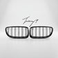Gloss black OEM-fit double-slat front kidney grilles installed on a 2008-2012 BMW 3 Series LCI (E90 / E91)
