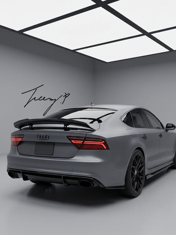 Audi A7 MK1 gloss black rear boot spoiler
