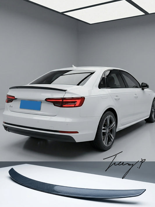Audi A4 B9 saloon rear boot trunk spoiler S4 style carbon fibre look 2016+
