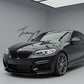 Gloss black front kidney grille and matching front splitter lip installed on a 2014-2021 BMW 2 Series F22 / F23