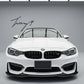 Gloss black front kidney grilles installed on a 2014-2020 BMW 4 Series / M3 / M4 F32 / F33 / F36 / F80 / F82 / F83