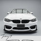 Gloss black front kidney grilles installed on a 2014-2020 BMW 4 Series / M3 / M4 F32 / F33 / F36 / F80 / F82 / F83