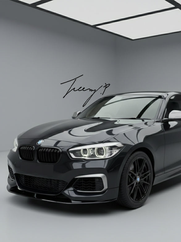 BMW 1 Series F20 gloss black double slat front kidney grilles
