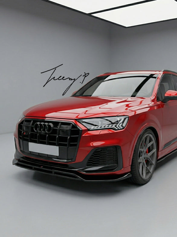 Gloss black front splitter for Audi Q7 S Line 4M 2019 onwards
